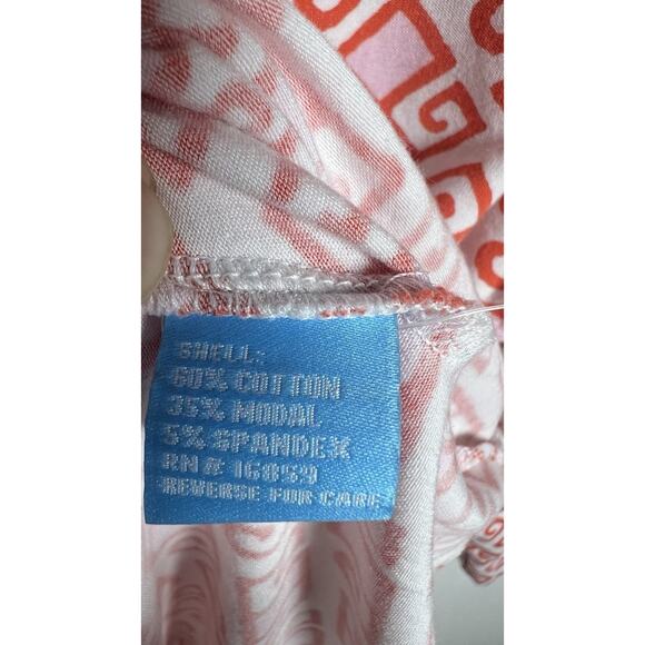 J McLaughlin Large Catalina Cloth Pink Geometric Swirl Collared 3/4 Sleeve Shirt - Picture 7 of 9